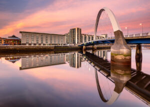 Clyde arc sunset Clyde Arc Bridge