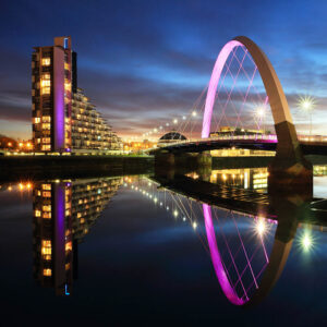 Clyde arc twilight Clyde Arc Bridge